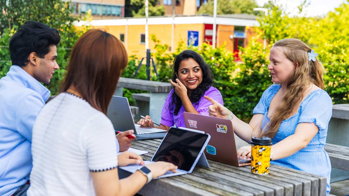 Group work on campus ""