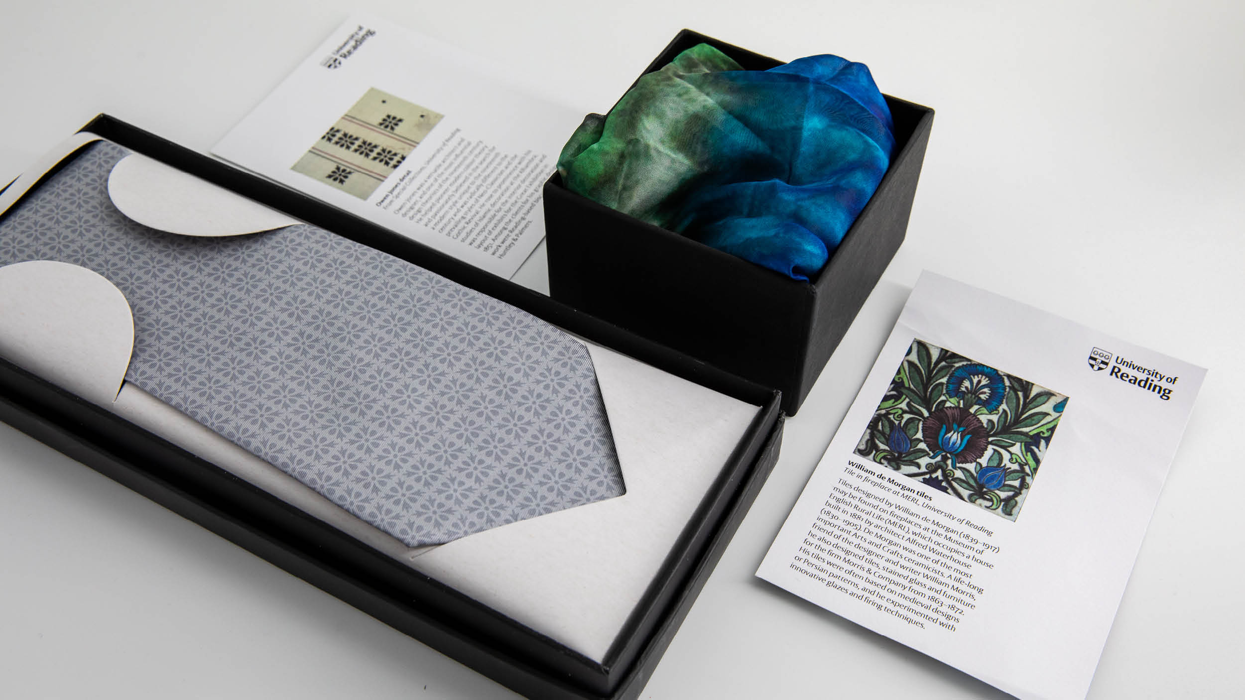 Bespoke tie and scarf based on collections from the University's Special Collections