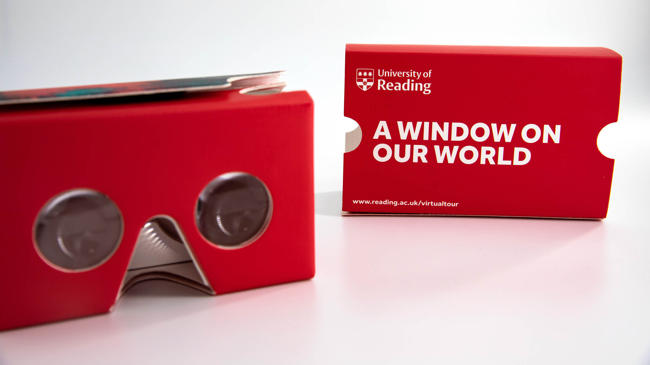 University of Reading branded virtual tour glasses