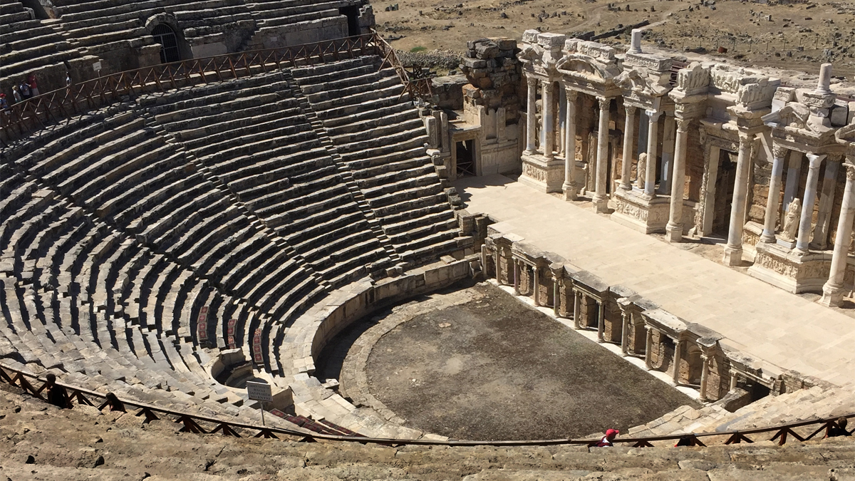 aerial shot of an amphitheatre