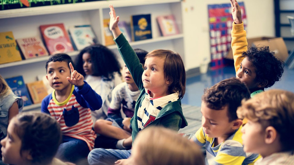 Pre-school children in a classroom
