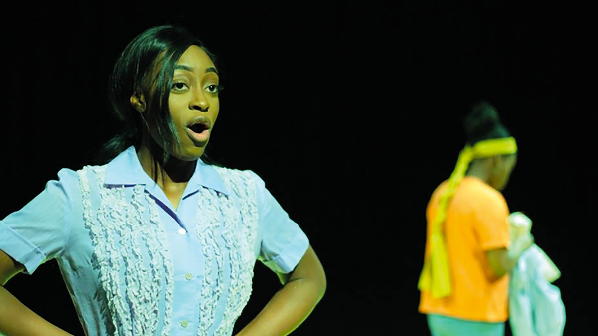 Theatre students performing