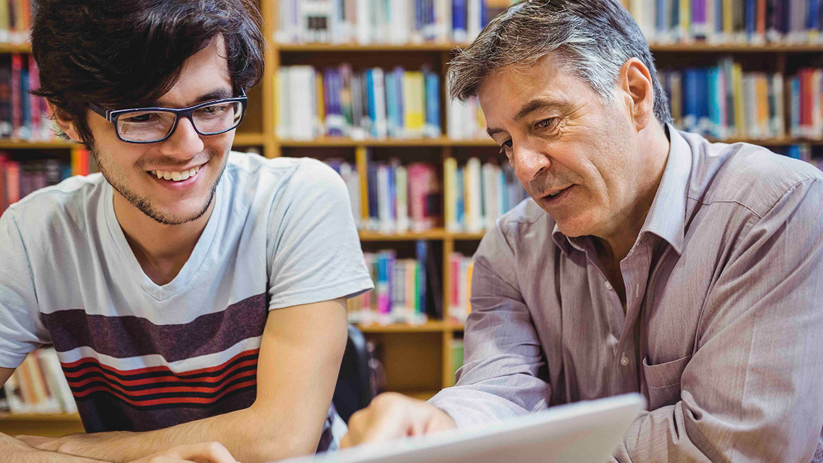 An academic supporting a student