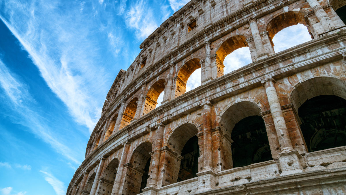  Low angle shot the Colosseum