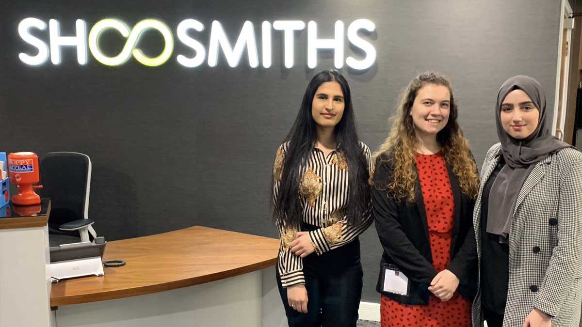 A group of Reading law students at Shoosmiths