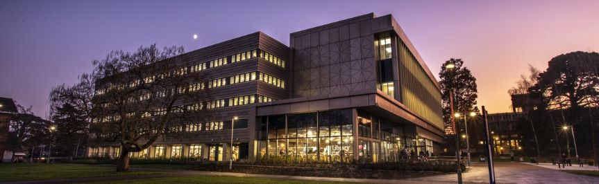 Library at night The University Library viewed at night