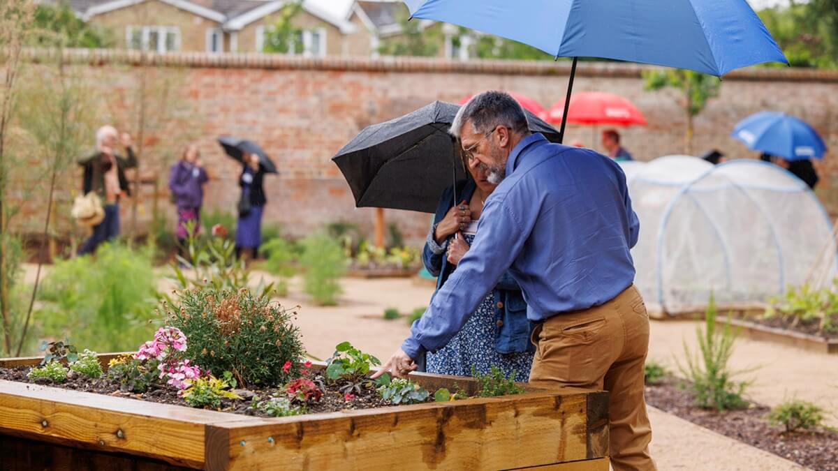 Community members in the Learning Garden