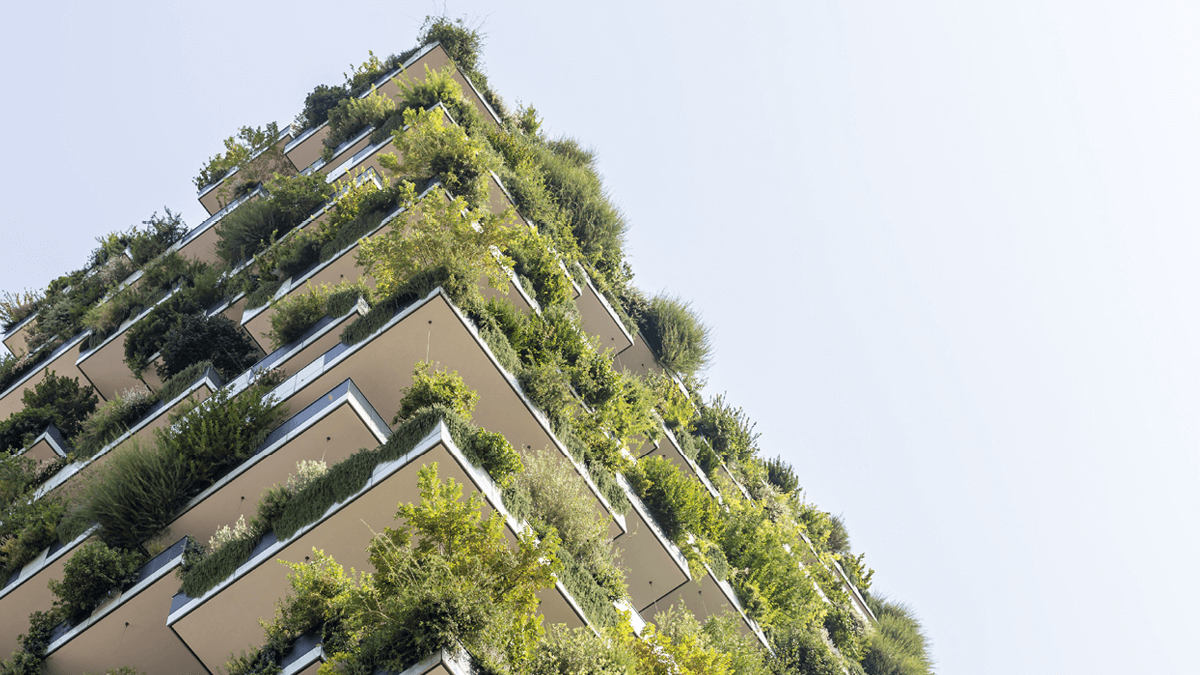 Green futuristic skyscraper, environment and architecture concepts